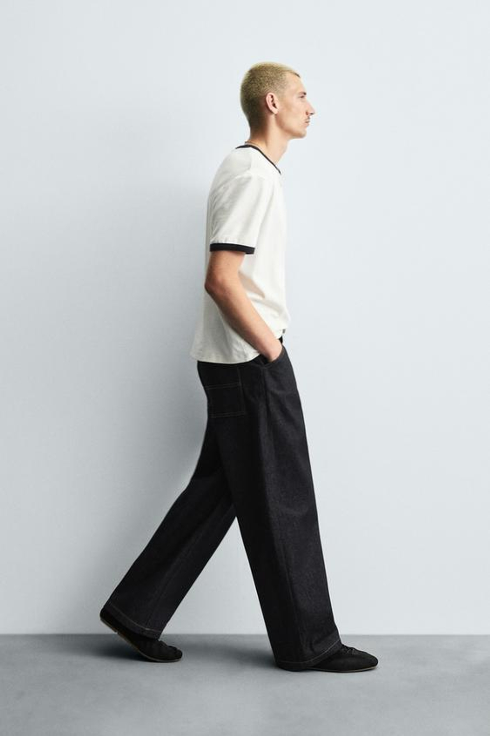 ZARA ДЖИНСЫ-КАРПЕНТЕР BAGGY FIT, СИНИЙ