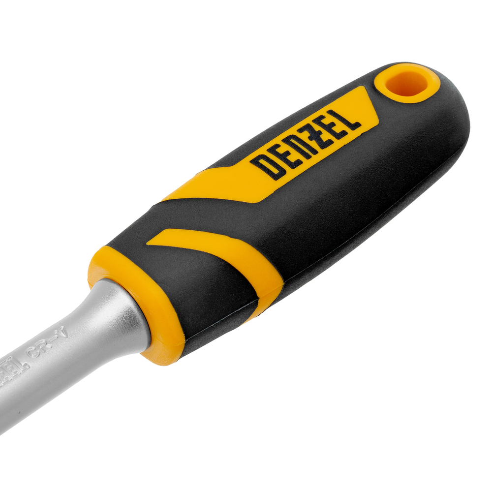 Ключ-трещотка 3/8", 90 зубьев, с быстрым сбросом, CrV Denzel