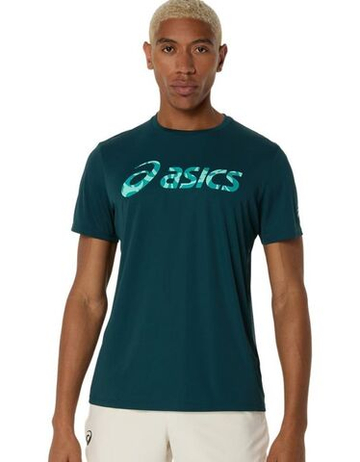 Мужская теннисная футболка Asics Match Seasonal Graphic - зеленый