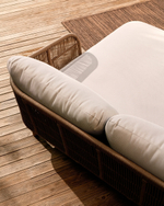 Двухместный шезлонг Catalina из бежевого шнура и массива акации