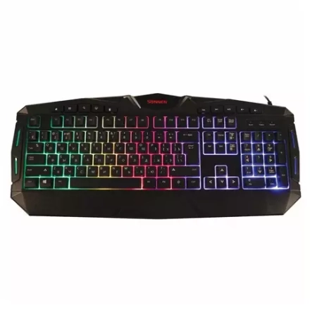 Клавиатура проводная игровая SONNEN Q9M, USB, 104 клавиши + 10 мультимедийных