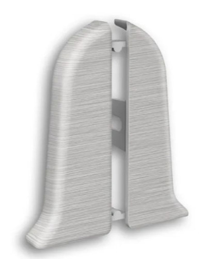 Торцевые (пара) для плинтуса 85мм "Идеал Классик", 186 Алюминий