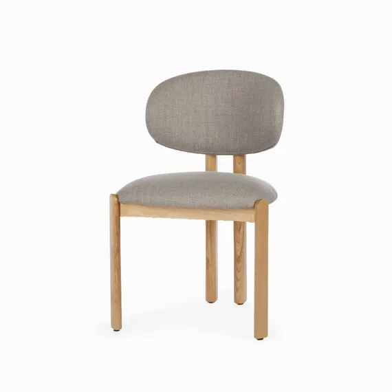 Обеденный стул Sage, светлый дуб с серой обивкой