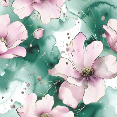 Акварельные цветы. Изумруд