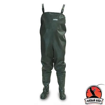 Полукомбинезон рыбацкий СЛЕДОПЫТ ПВХ+нейлон, р. 45, цв. олива/5/