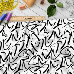 Ткань премиум сатин черно-белый мир