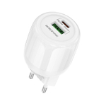 Сетевой адаптер питания BOROFONE BA93A PD 20W QC 3.0 (белый)