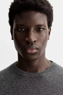 ZARA СВИТЕР ИЗ 100% КАШЕМИРА, СЕРЫЙ С МЕЛАНЖЕВЫМ ЭФФЕКТОМ