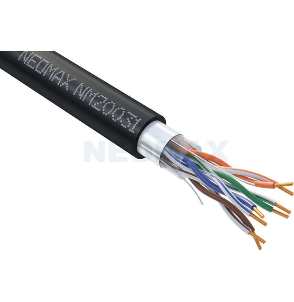 Кабель NEOMAX [NM20031] F/UTP cat.5e 4 пары (305 м) 0.52 мм (24 AWG) Медь, внешний, PE, черный