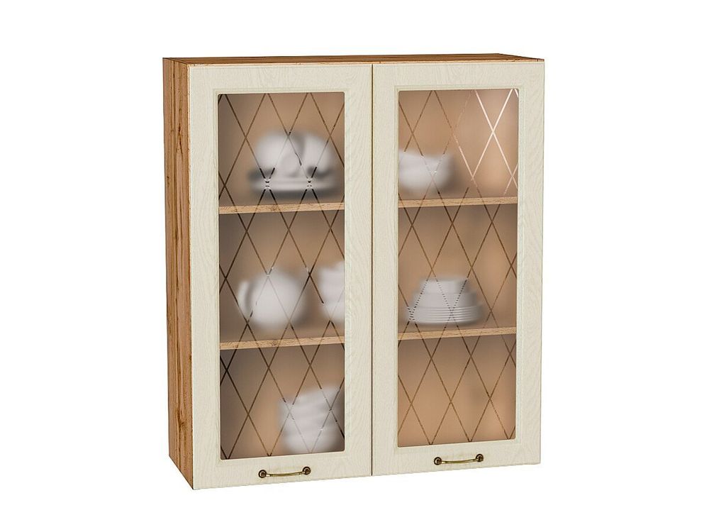 Шкаф верхний с 2-мя остекленными дверцами Ницца