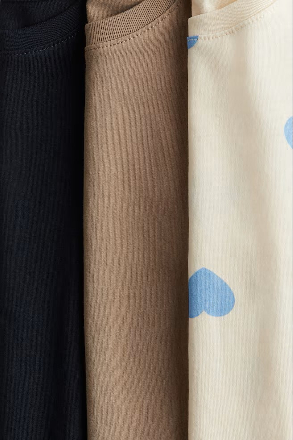 H&M Набор из трех хлопковых футболок, кремовый