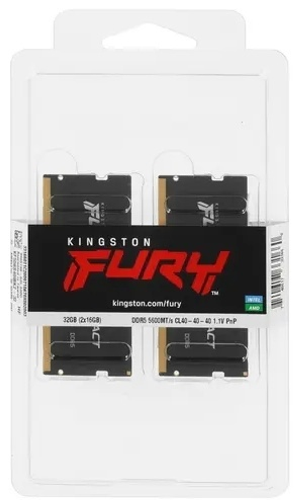 МОДУЛЬ ПАМЯТИ SO-DIMM KINGSTON DDR5 32GB (16GB X2) 5600MT/S KF556S40IBK2-32