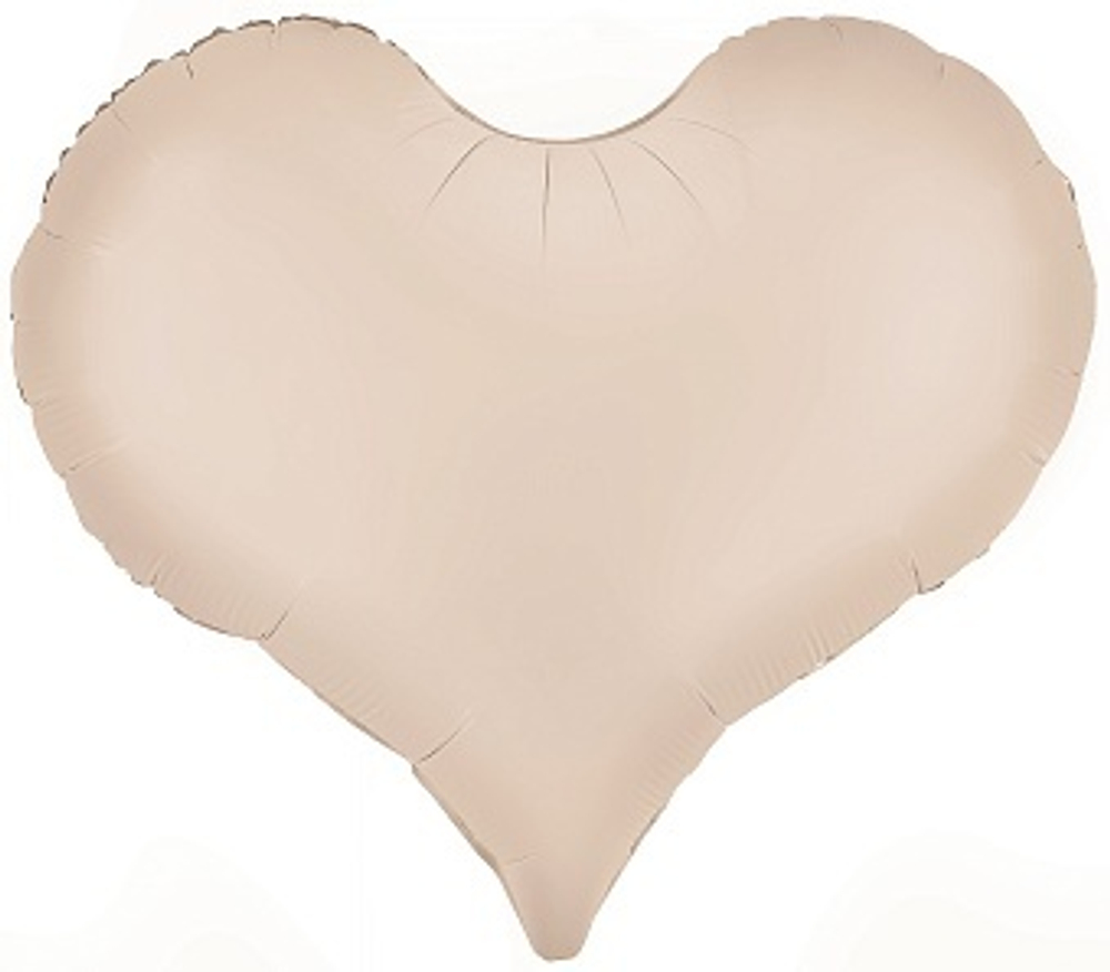 К 22" Сердце Люкс Белый песок Сатин 50 см.