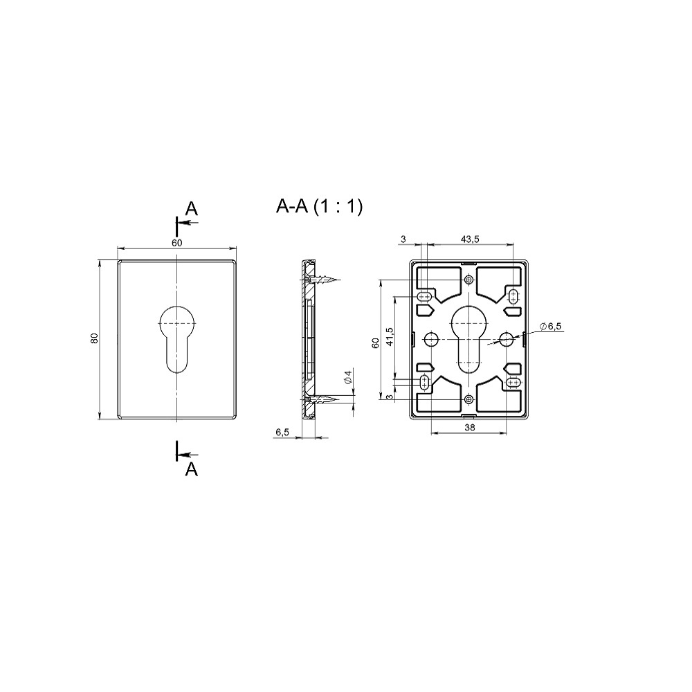 Накладка на цилиндр ESC.C.RL/K.486 (ESC 486-C RL) СР хром (1 шт.)