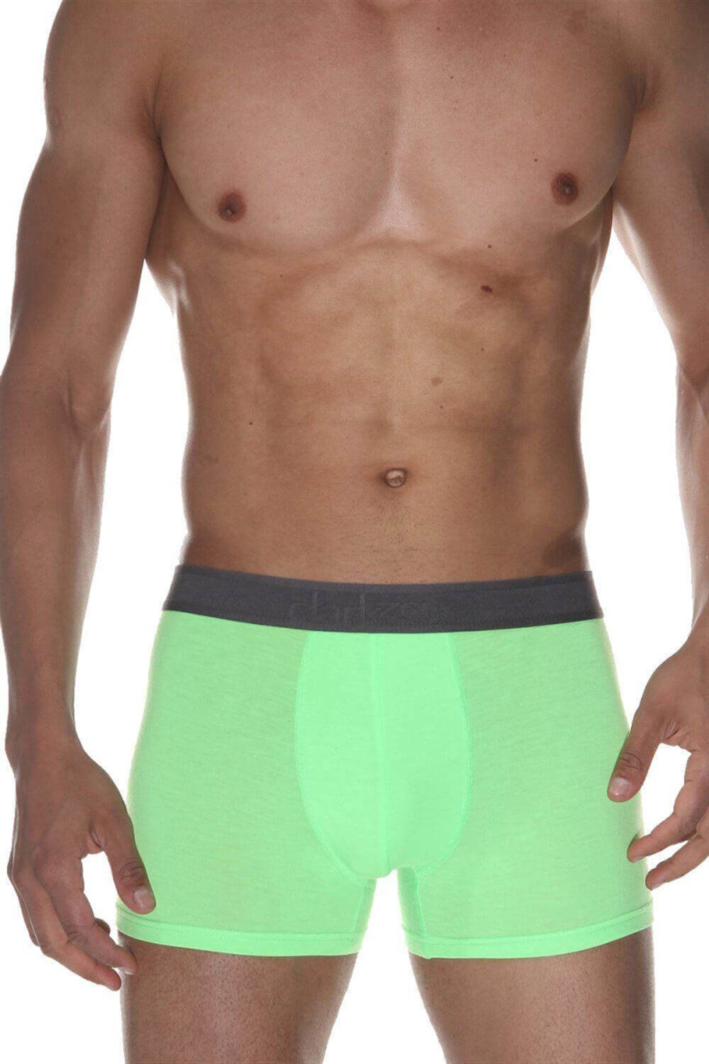 Салатовые хлопковые трусы-боксеры (Размер: L) (Цвет: салатовый)