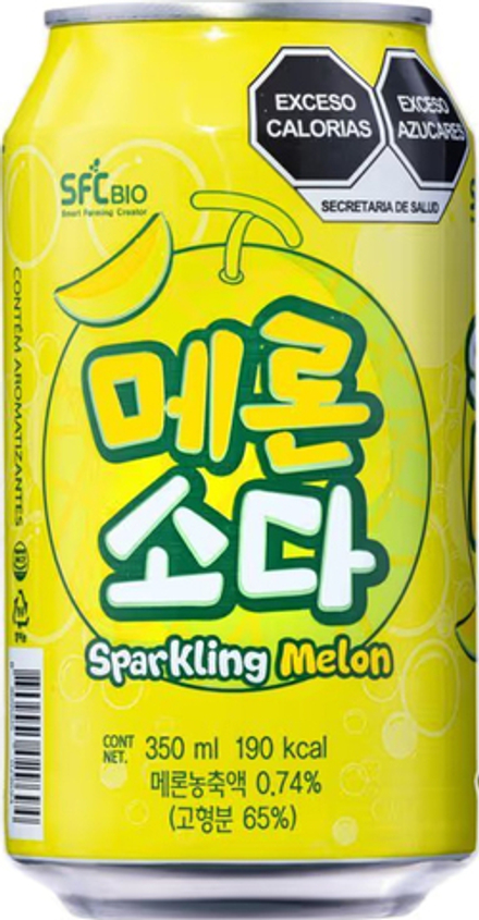 Газированный напиток Бохэ Спарклинг Мелон / Bohae Sparkling Melon 0.35 - банка