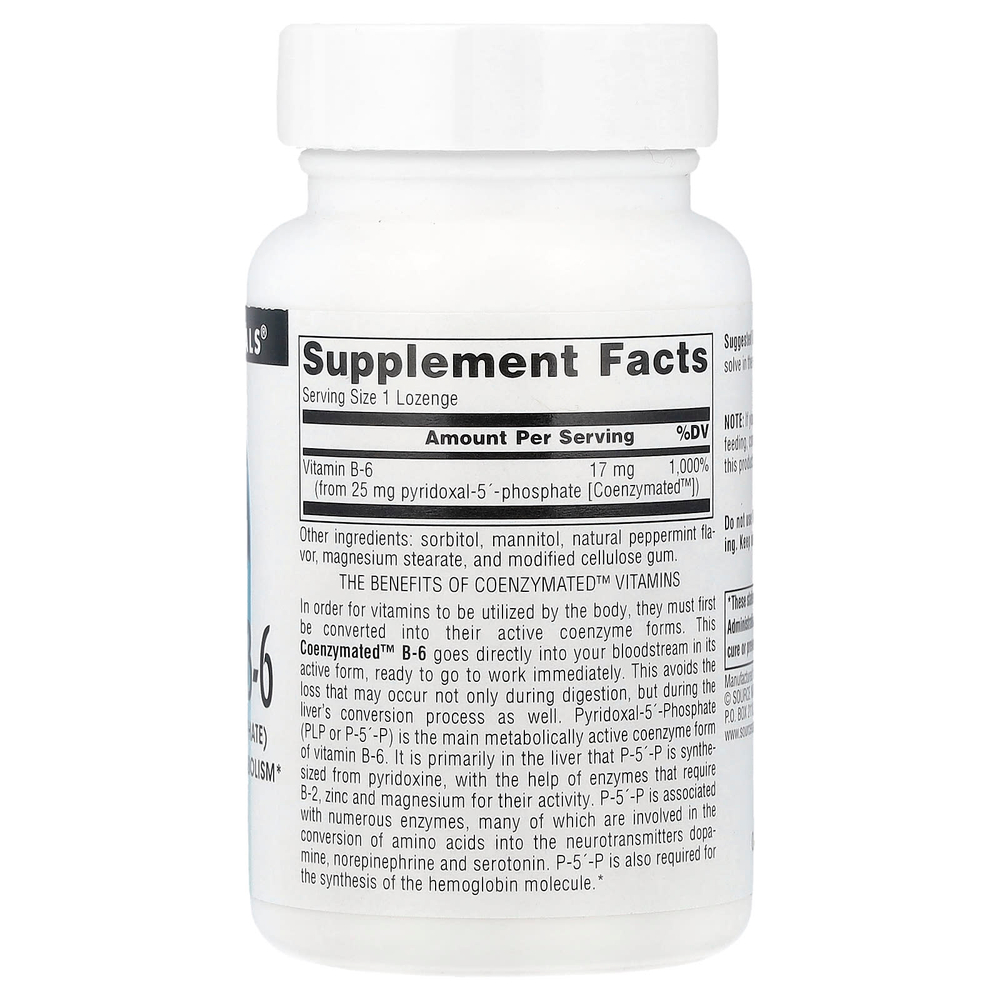Source Naturals, Coenzymated™, витамин B6, 25 мг, 120 пастилок