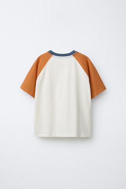 ZARA ФУТБОЛКА РЕГЛАН, ЭКРЮ