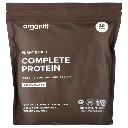 Organifi, Полноценный протеин на растительной основе, шоколад, 2 фунта (8,85 унции)