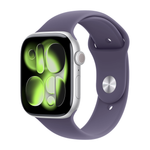 Умные часы Apple Watch Series 11 GPS, 46mm, Silver Aluminium Case with Purple Fog Sport Band, S/M
