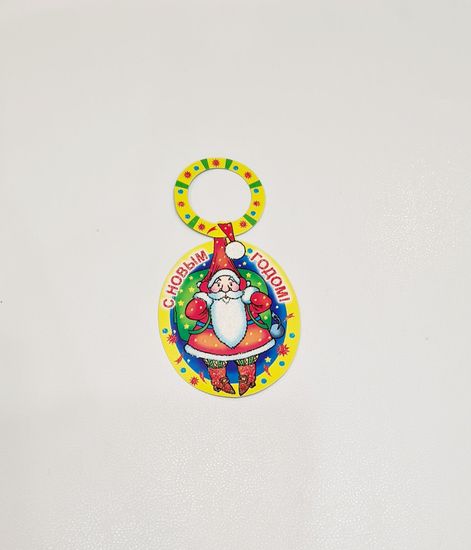 Набор новогодних подвесок на шампанское, Дед Мороз 7 шт