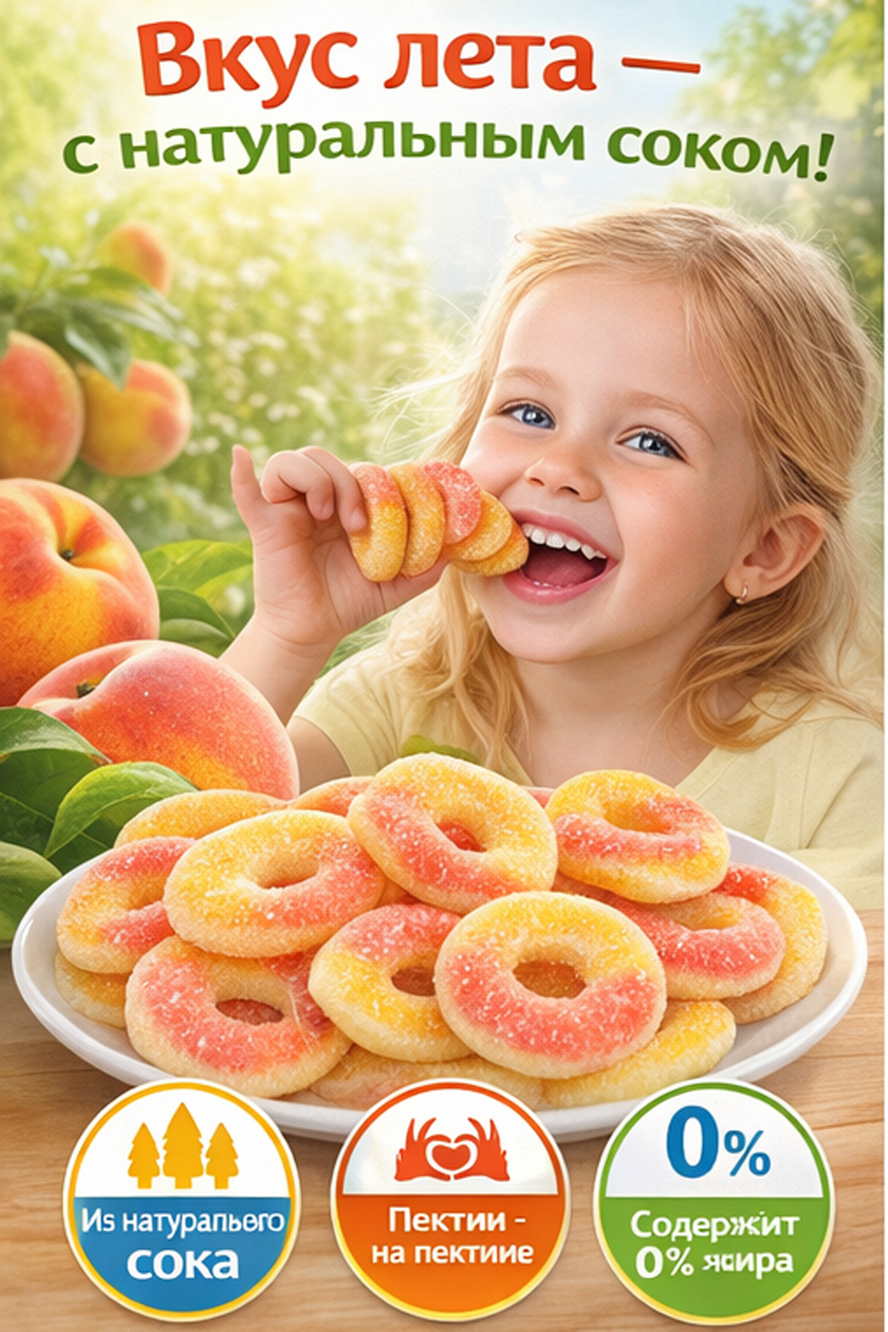 KrutFrut , Колечки со вкусом персика, мармелад жевательный