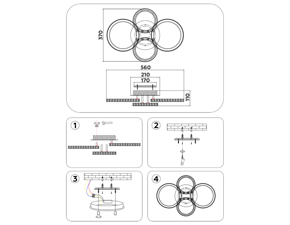 Ambrella Потолочный светодиодный светильник с RGB подсветкой и пультом Original FA9524