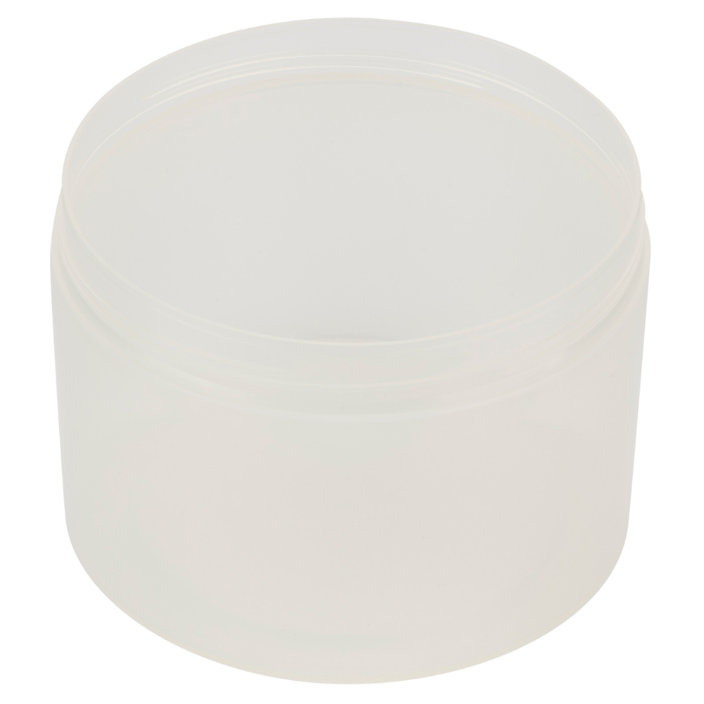 Банка прозрачная пластиковая с белой крышкой, 500м