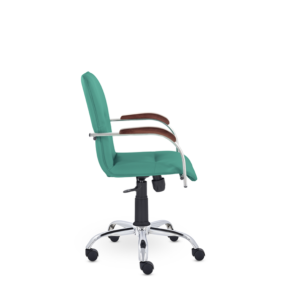 Кресло Самба GTP TG СН D8 (темный орех) Z34 (светло-зеленый)