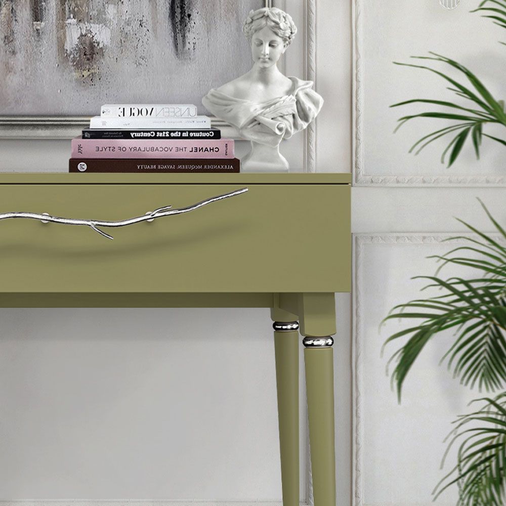 Консоль Арт Колор matte Классик Сильвер Зеленая олива матовая