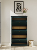 Обувница для прихожей Индра, 123х66х21, тумба для обуви из МДФ, изумруд, Dipriz