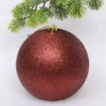 Новогодний шар 20 см «Глиттер», шоколад