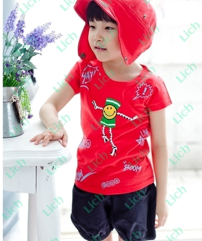 Футболка детская с принтом смайлика и надписями