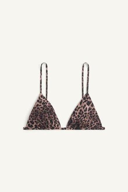 ZARA X KATE MOSS ТРЕУГОЛЬНЫЙ БЮСТГАЛЬТЕР С ПРИНТОМ, ЛЕОПАРДОВЫЙ