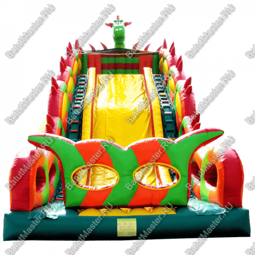 Батут-горка "Дракон 3" с шипами, два входа 11*6*8,5 м