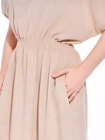 Платье длинное летнее из хлопка и льна жатка