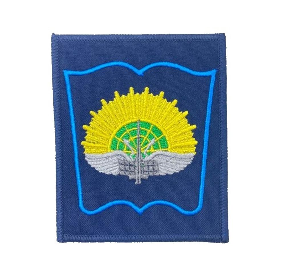 Шеврон вышитый ЯВВУ ПВО синий фон