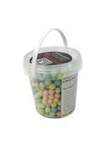 Шарики кранч матовые №100М 6-8мм желт,голуб,роз,изумруд 100 гр.