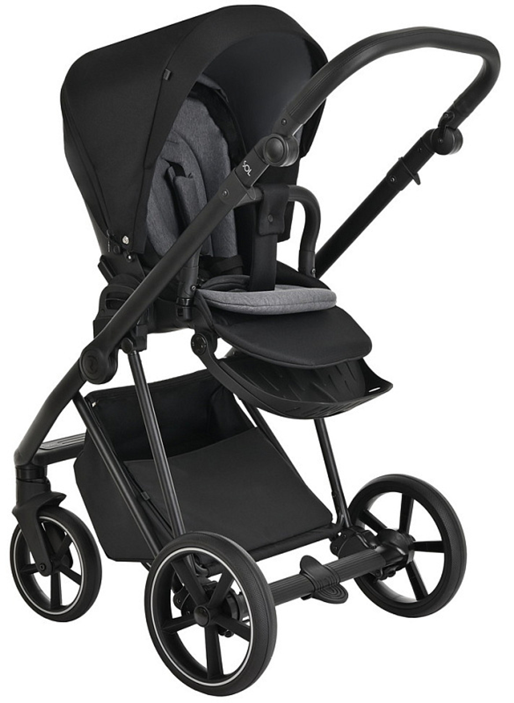 Детская коляска Roan Sol 3 в 1 с автокреслом Avionaut Silver Black RSL/1017 Raven/Black