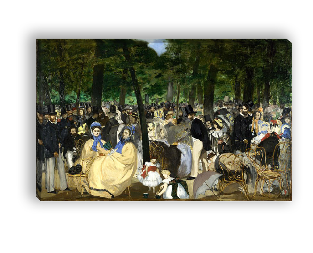 "Музыка в саду Тюильри", Мане Э., картина для интерьера (репродукция)