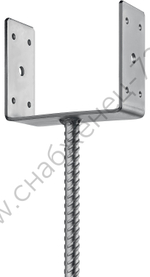 ЗУБР ОС-U 141 х 120 х 60 мм, U-образное основание столба (310286-140)