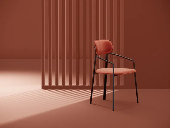 Стул Ror, Round, темно-красный велюр