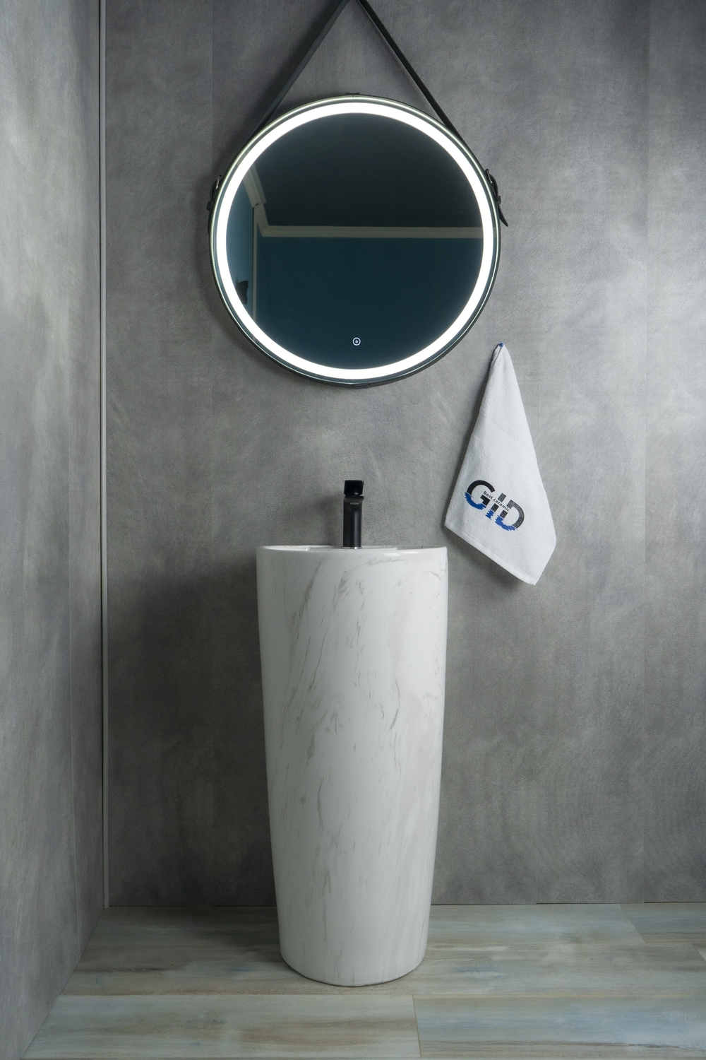 Раковина Gid Nb131wgs 81115 накладная под камень глянцевая 40x40x84