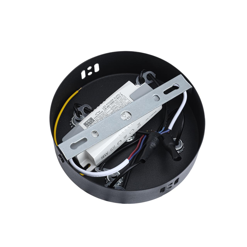 8342/40L LEDIO LN26 226 черный/белый металл/акрил Люстра подвесная LED 40W 4000K 220V OVELA