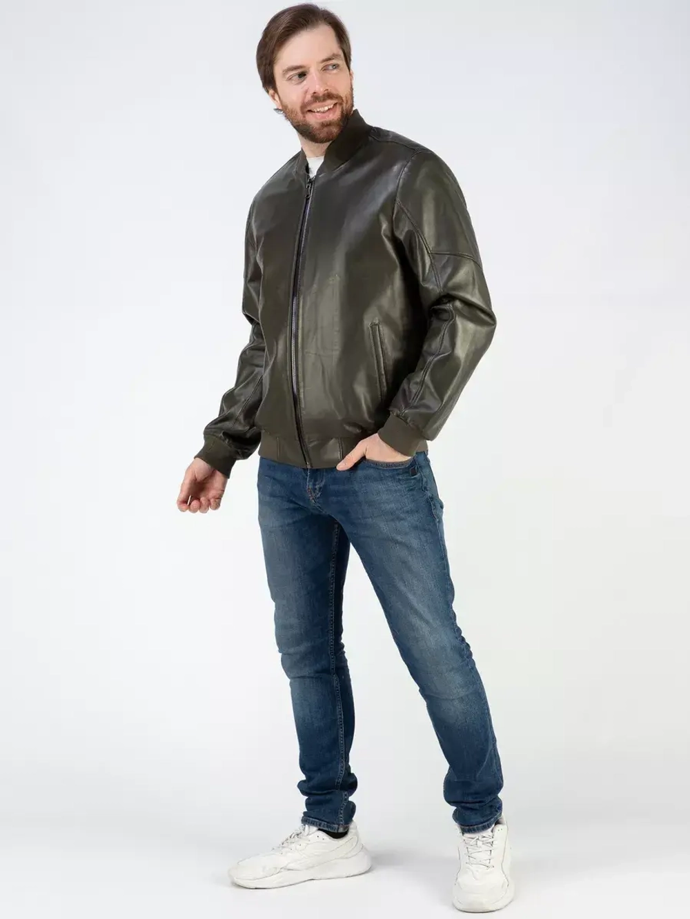 Кожаная куртка демисезонная Турция бомбер