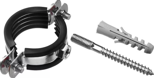 Кронштейн с резиновым уплотнителем и дюбелем 4" (110-115 мм)