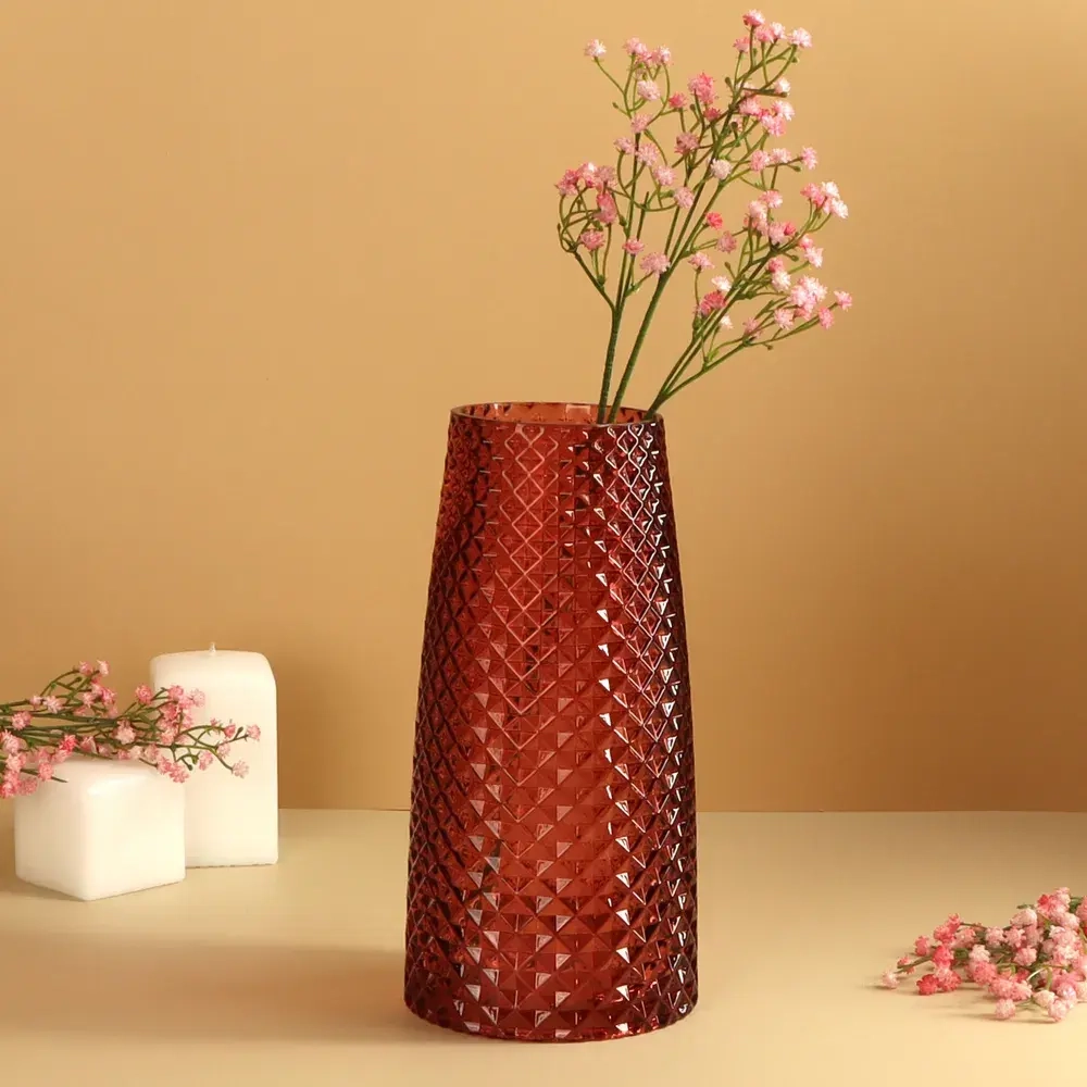 Ваза "Глория" 25см, цв.красный
