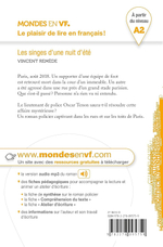 Mondes en VF - Les singes d'une nuit d'été - Niv. A2 - Livre + audios