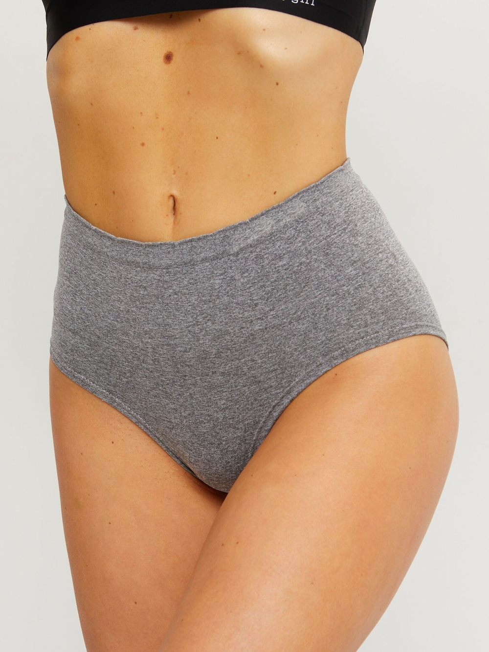 Набор из 5 высоких бесшовных гладких трусиков (Размер: 2X) (Цвет: разноцветный)