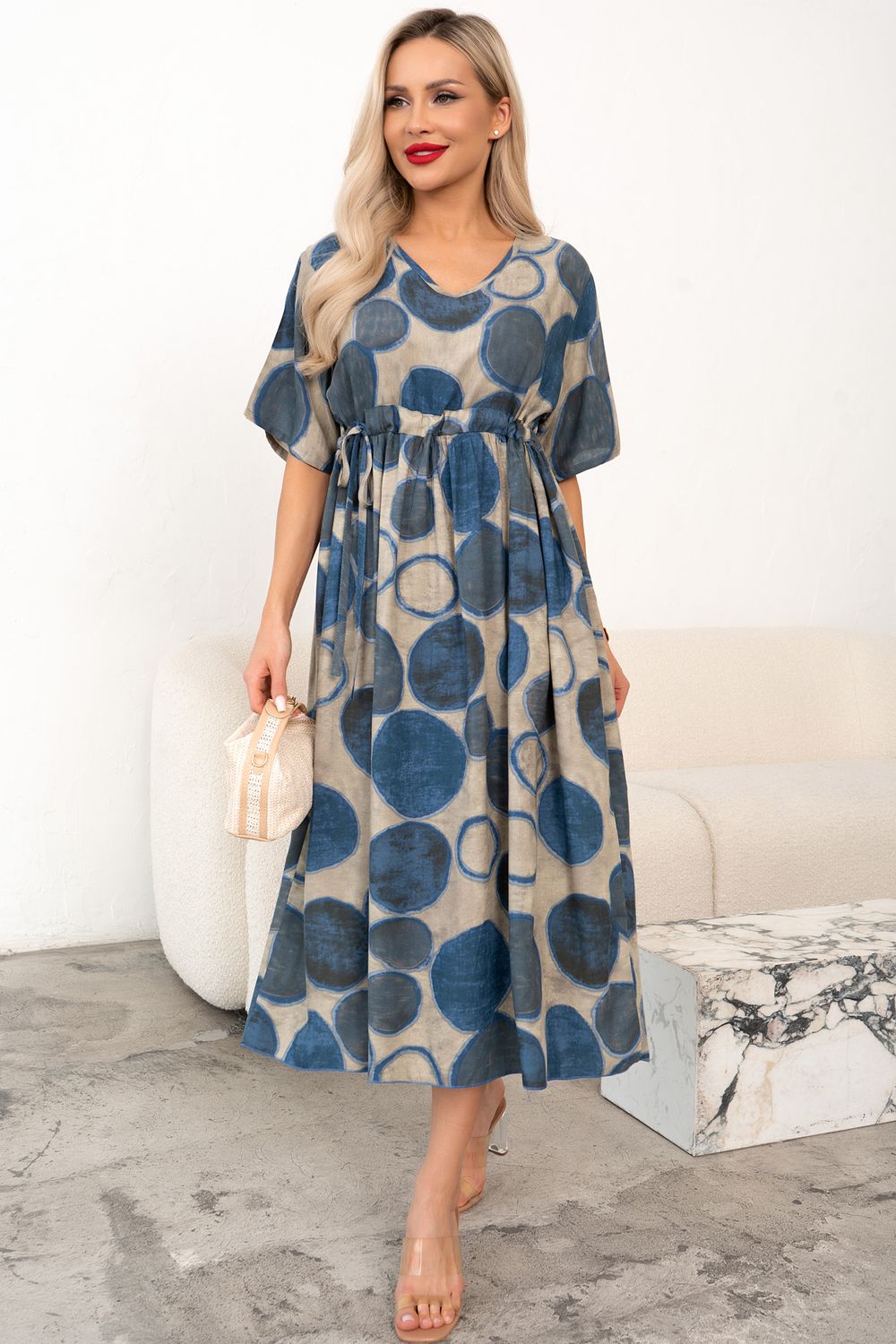 Платье  Лейла (голубой/бежевый)-48-50р-р Р11-1243 Nikol